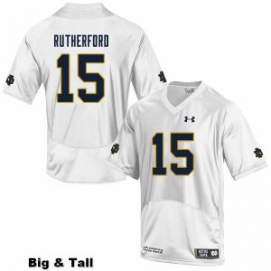 Notre Dame Fighting Irish Men's Isaiah Rutherford #15 White Under Armour Authentic Stitched Big & Tall College NCAA Football Jersey AUC8499IB